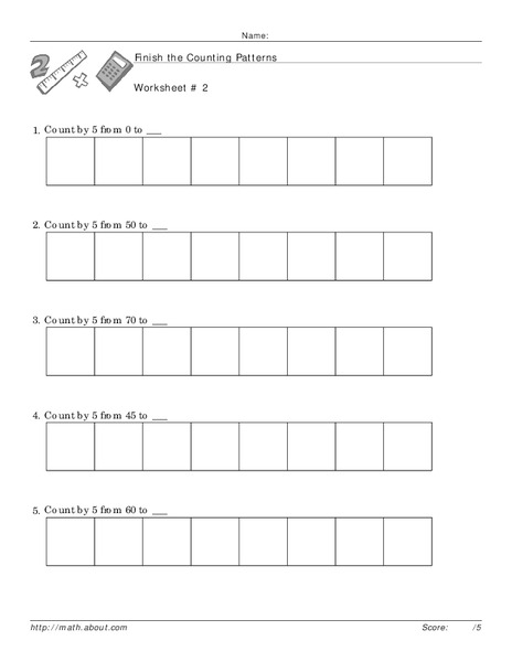 Finish the Counting Patterns Worksheet