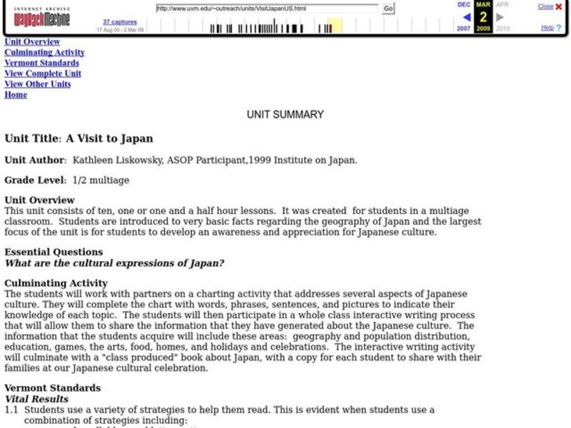 A Visit to Japan Lesson Plan