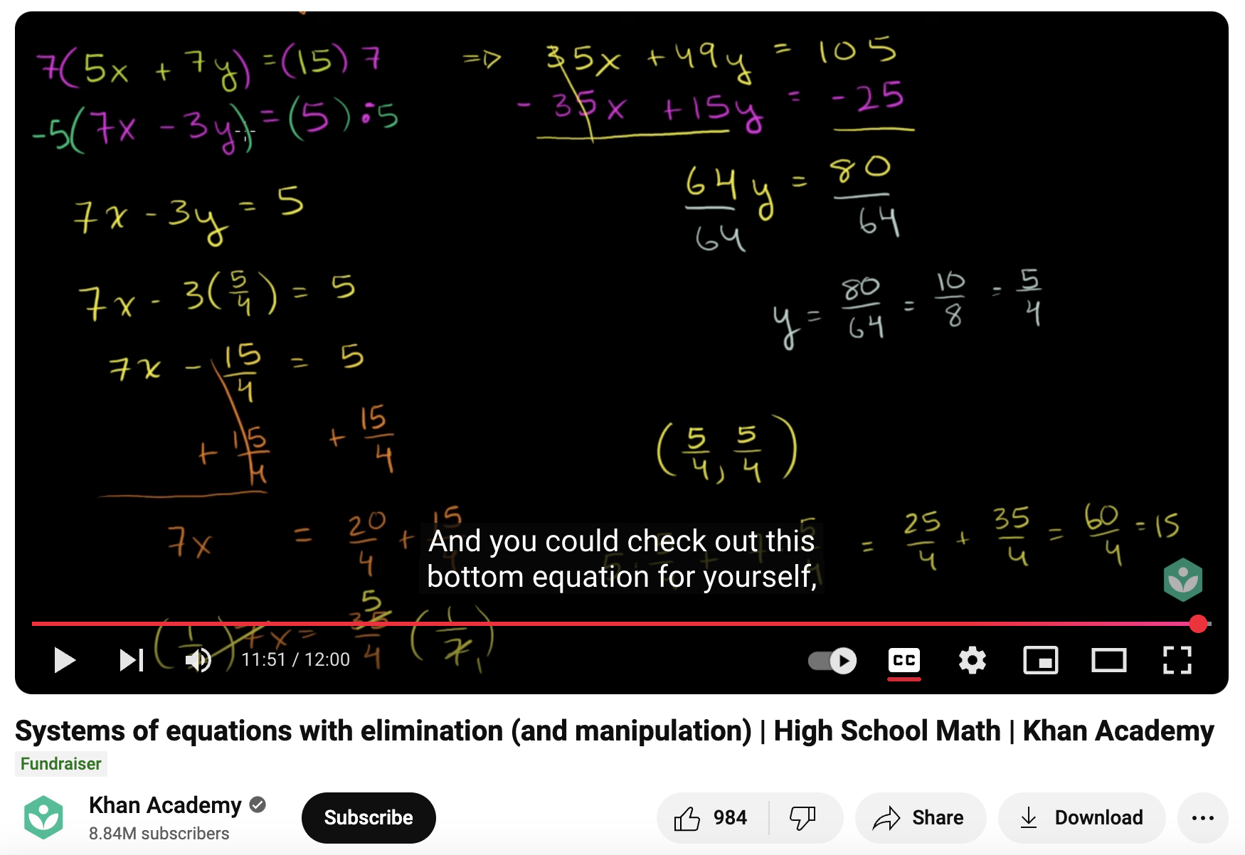Systems of Equations with Elimination (and Manipulation), High School Math Instructional Video