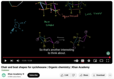 Chair and Boat Shapes for Cyclohexane, Organic Chemistry Instructional Video