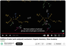 Addition of Water (Acid-Catalyzed) Mechanism, Organic Chemistry Instructional Video