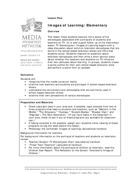 Images of Learning: Elementary Lesson Plan