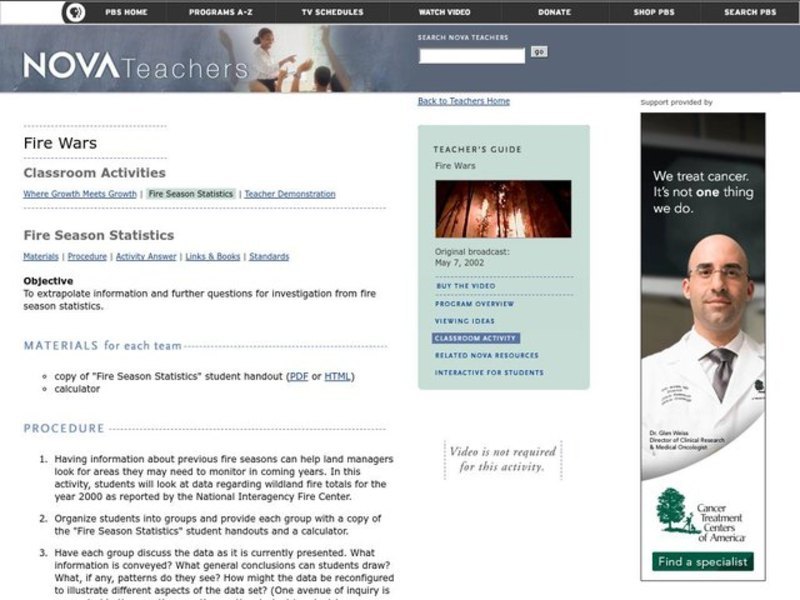 Fire Wars Lesson Plan