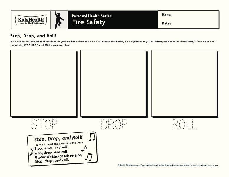 Handout: Fire Safety (PreK to Grade 2) Worksheet