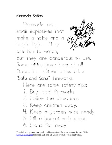 Fireworks Safety Handout