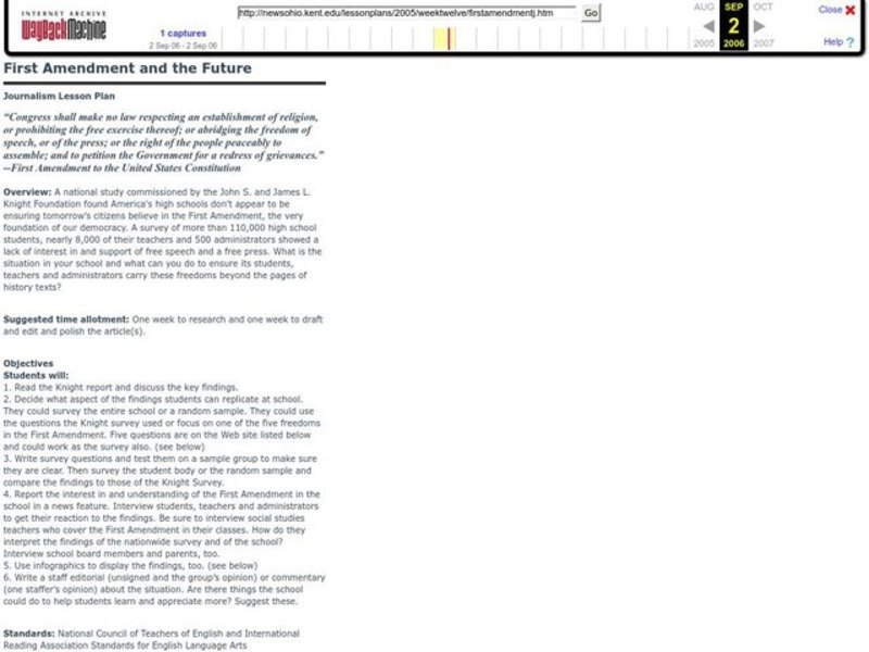 First Amendment and the Future Lesson Plan