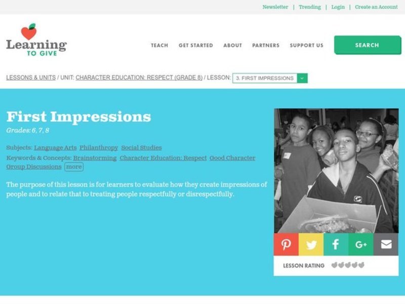 First Impressions Lesson Plan