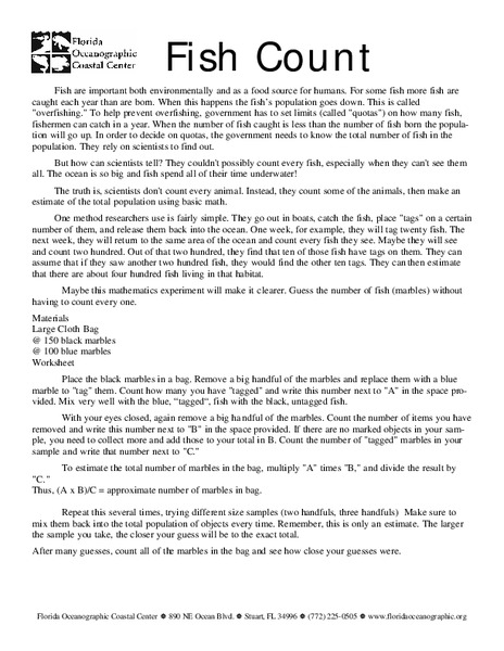 Fish Count Lesson Plan