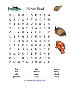 Fish Word Search Worksheet