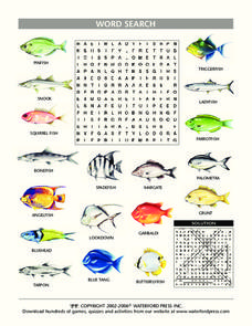 Fish Word Search Lesson Plan