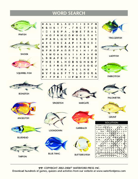 Fish Word Search Lesson Plan