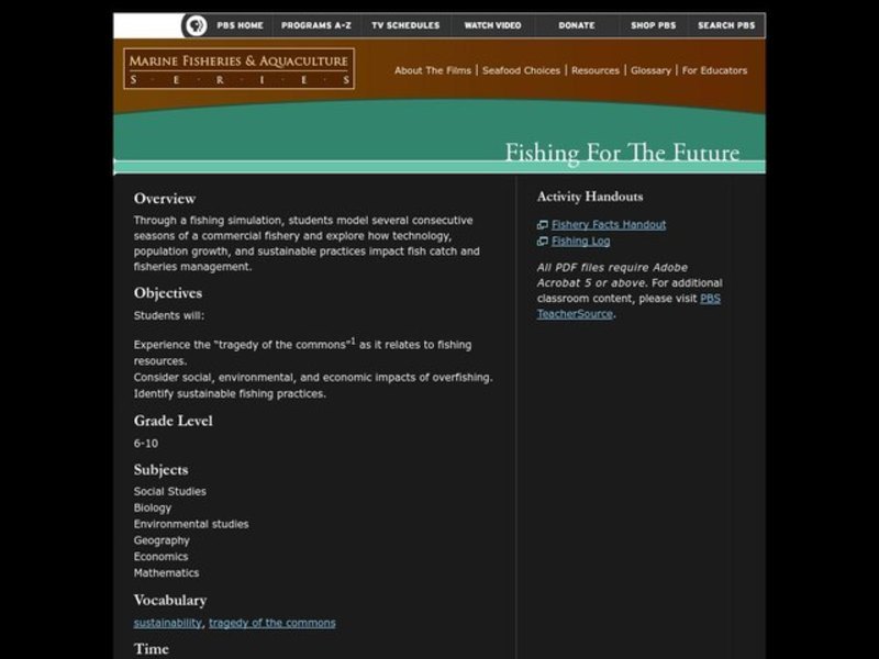 Fishing For The Future Lesson Plan