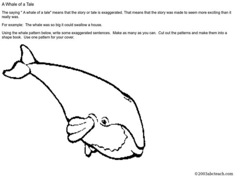 A Whale of a Tale Worksheet