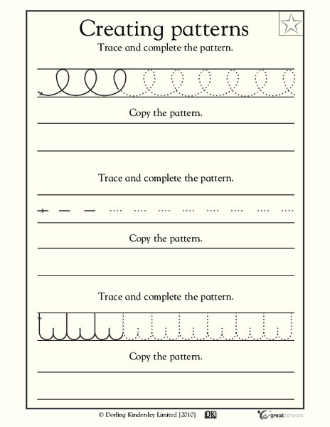 Creating Letter-shape Patterns #2 Worksheet