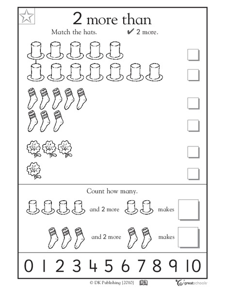 2 More Than Worksheet