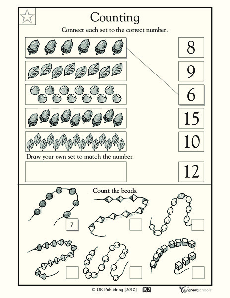 Counting: Connecting Pictures and Numbers Worksheet