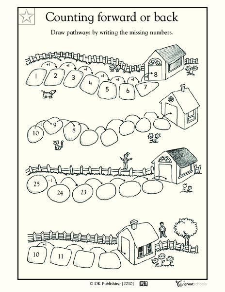 Counting Forward or Back Worksheet