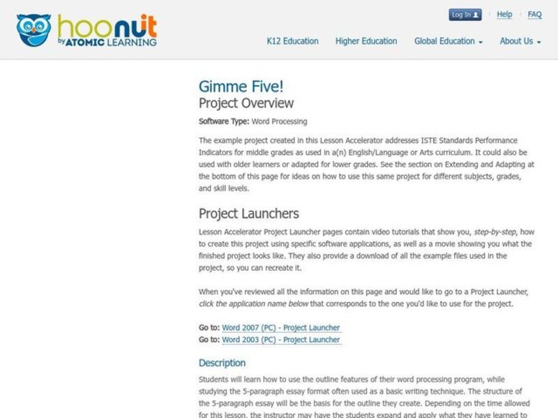 Five Paragraph Essay Lesson Plan