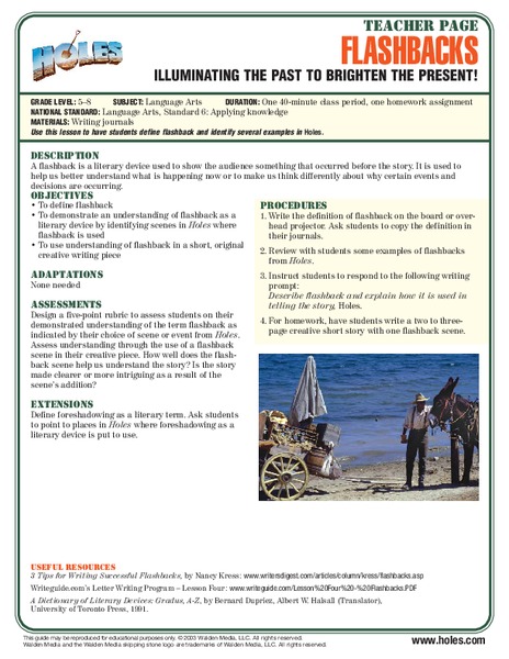 Flashbacks Lesson Plan
