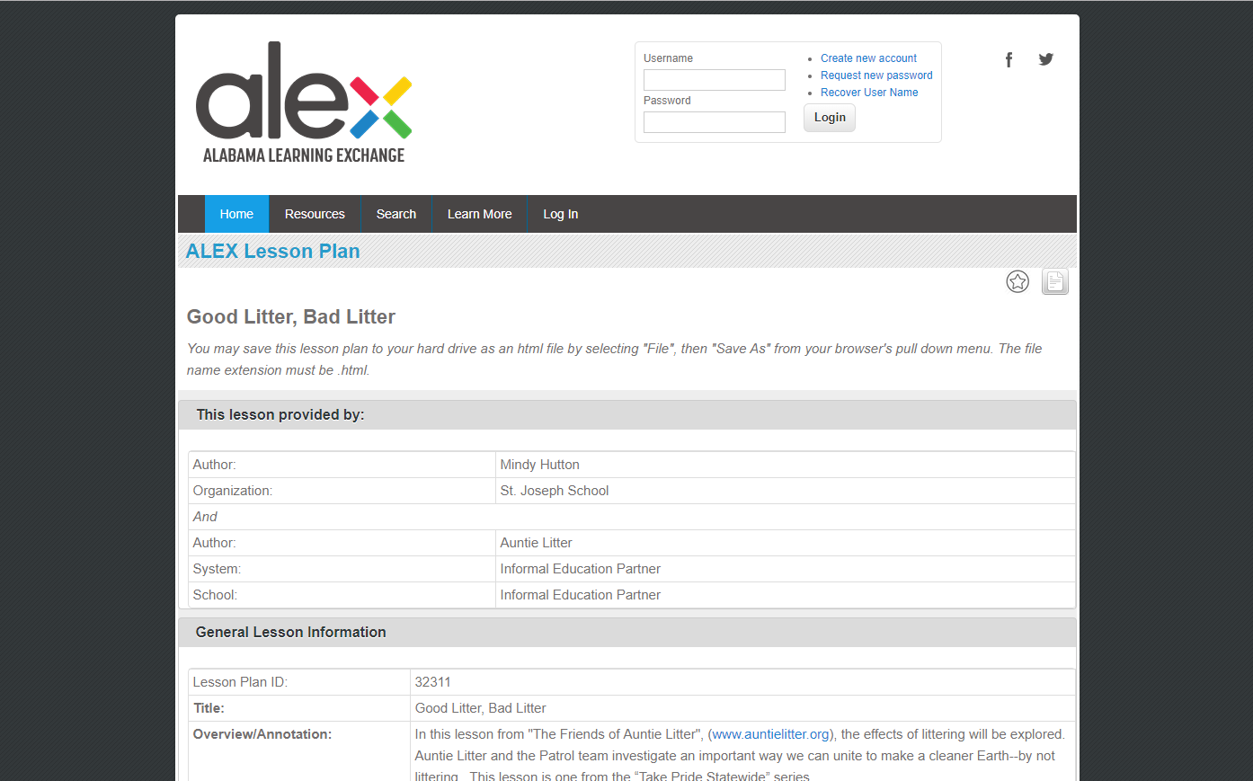 Good Litter, Bad Litter Lesson Plan