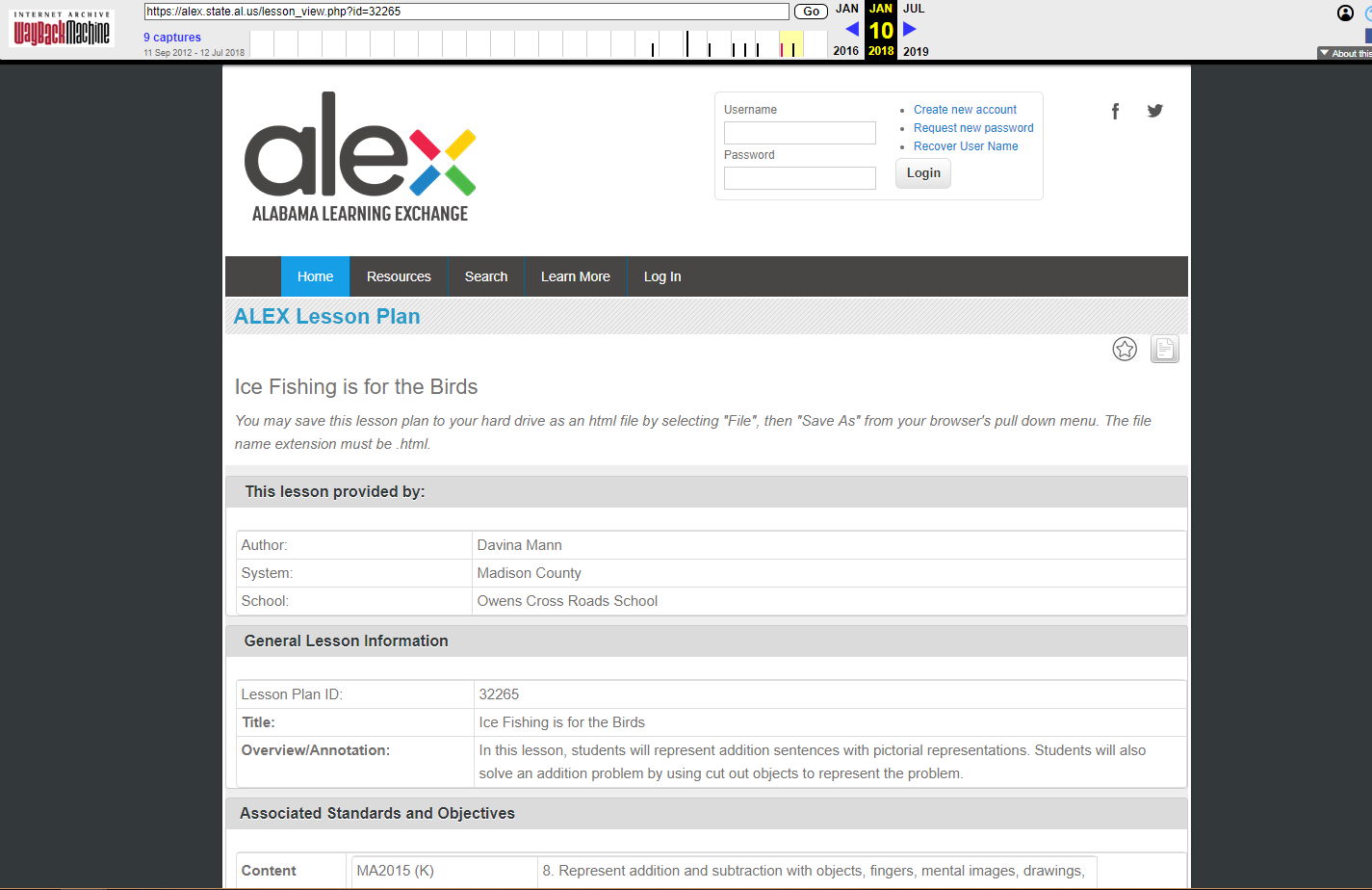 Ice Fishing is for the Birds Lesson Plan