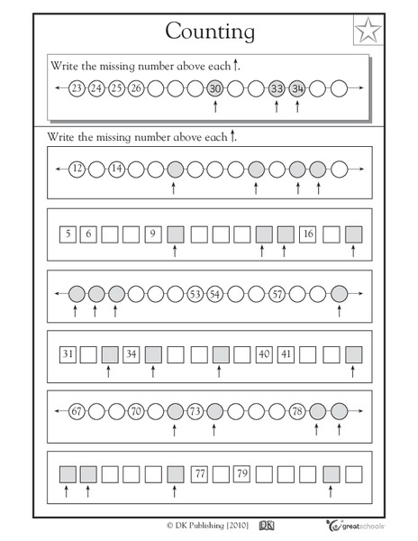 Counting Up and Down Worksheet