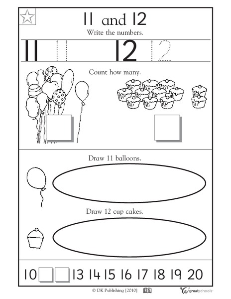 Learning 11 and 12 - Write the Numbers Worksheet