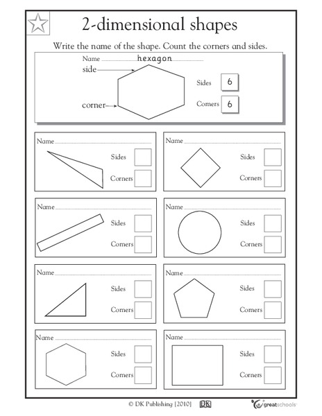 2-Dimensional Shapes: Looking at Shapes Worksheet