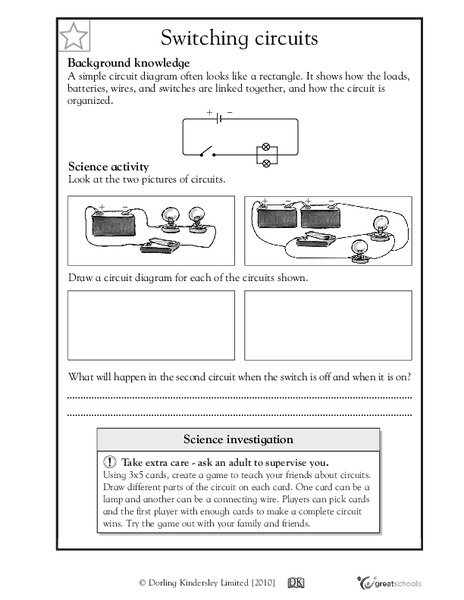 Circuit Diagrams: Switching Circuits Worksheet