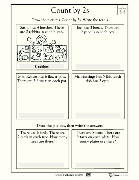 Visualizing Skip Counting by 2 Worksheet