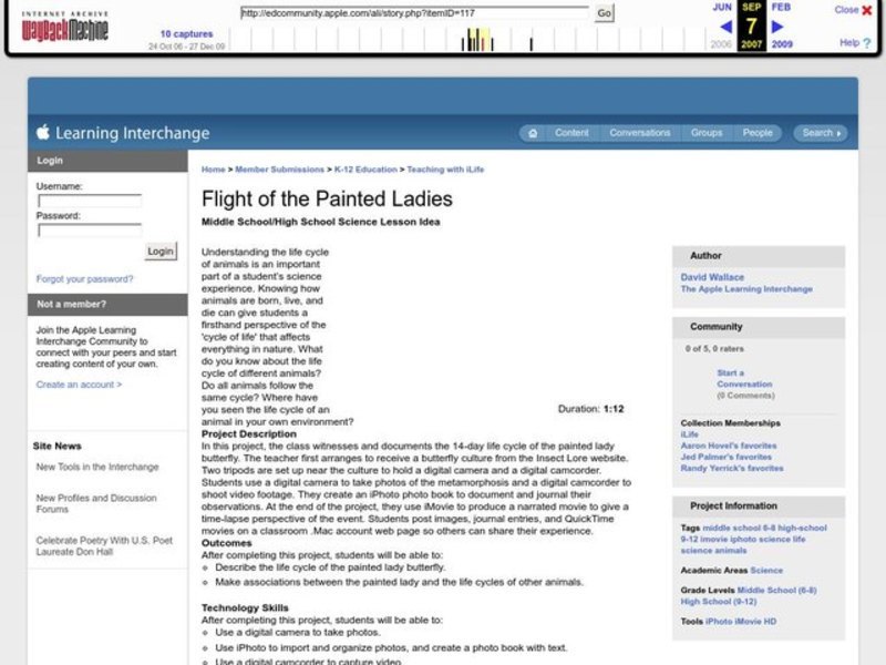 Flight of the Painted Ladies Lesson Plan