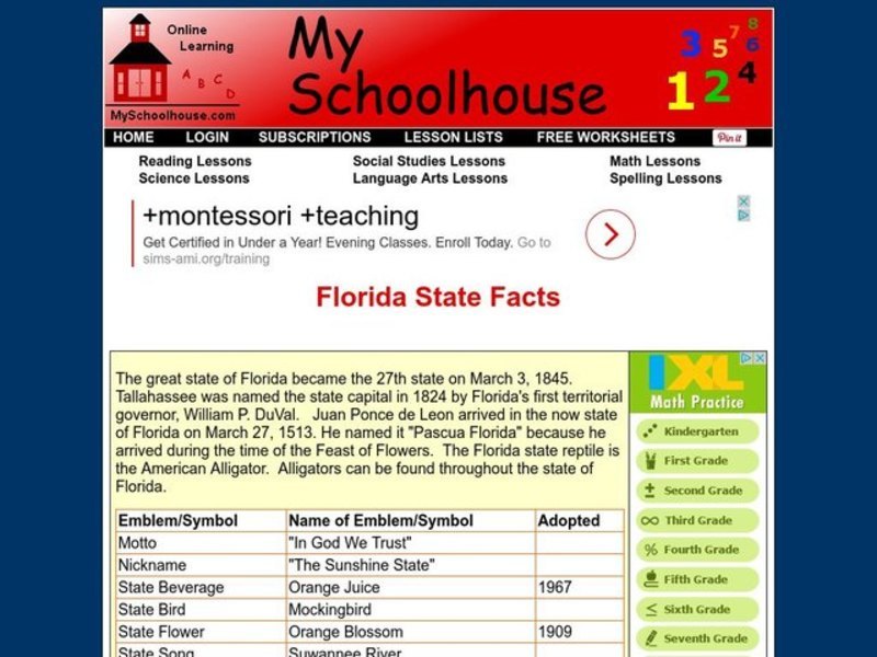 Florida State Facts Interactive