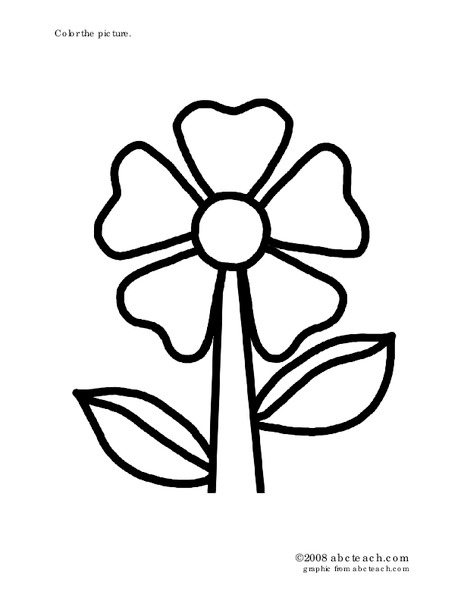 Flower Coloring Page Worksheet