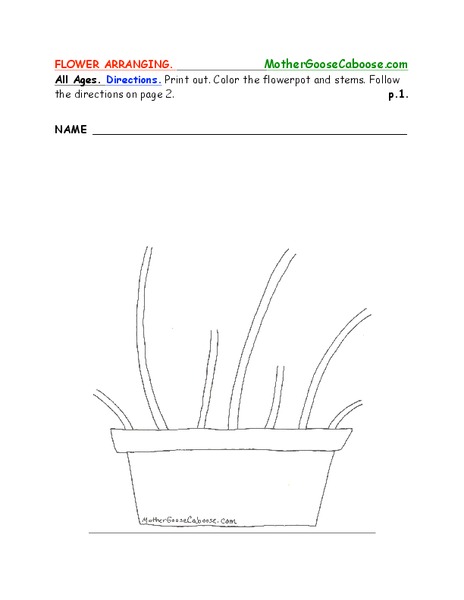 Flower Arranging Worksheet