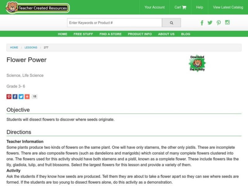 Flower Power Lesson Plan