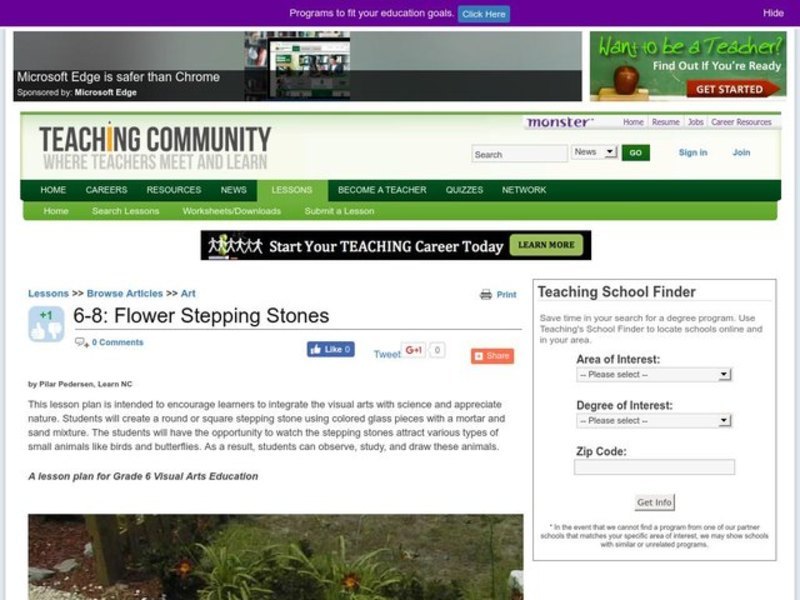 Flower Stepping Stones Lesson Plan