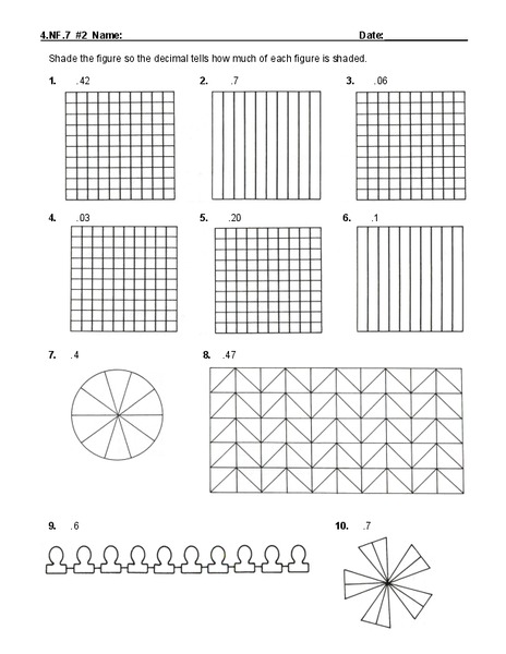 4.NF.7 #2 Worksheet