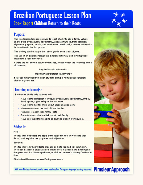 Book Report: Children Return to Their Roots Lesson Plan