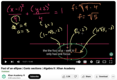 Foci of an Ellipse, Conic Sections, Algebra II Instructional Video