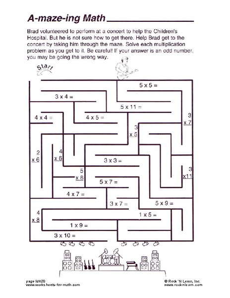 A-maze-ing Math Worksheet