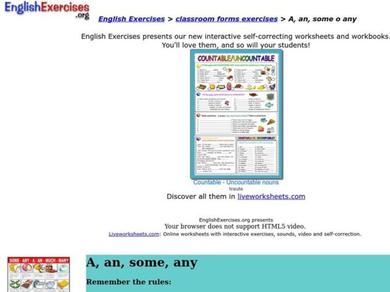 A, An, Some, Any Interactive