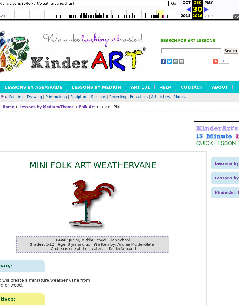 Folk Art Weather Vane Lesson Plan