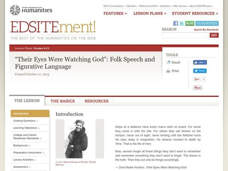 Folklore in Zora Neale Hurston's Their Eyes Were Watching God Lesson Plan