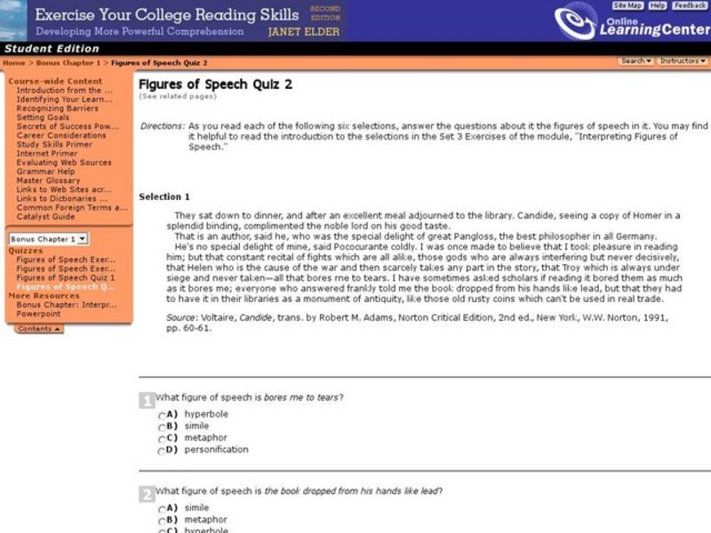 Figures of Speech: Quiz 2 Interactive