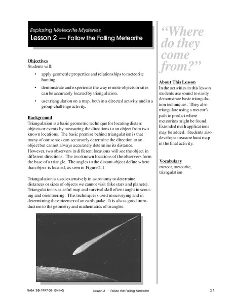 Follow the Falling Meteorite Lesson Plan