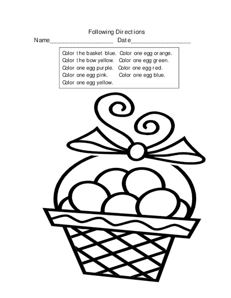 Following Directions Worksheet