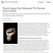 Teach About the Holocaust To Prevent Acts of Hate Lesson Planet Article