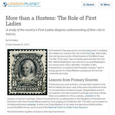 More than a Hostess: The Role of First Ladies Lesson Planet Article