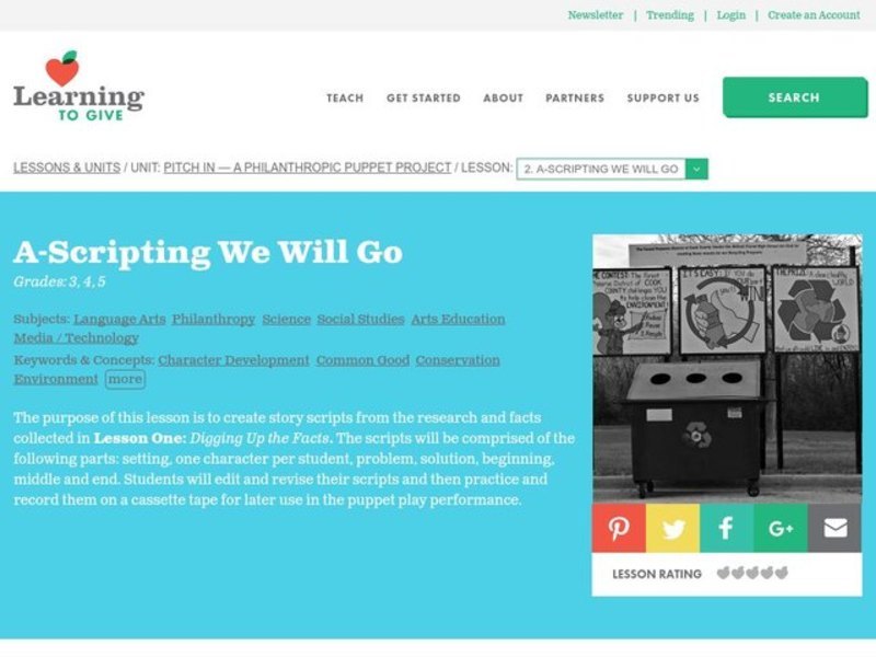 A-Scripting We Will Go Lesson Plan