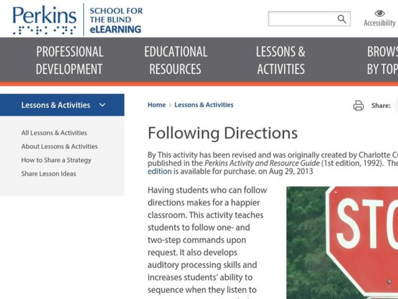 Following Directions Lesson Plan